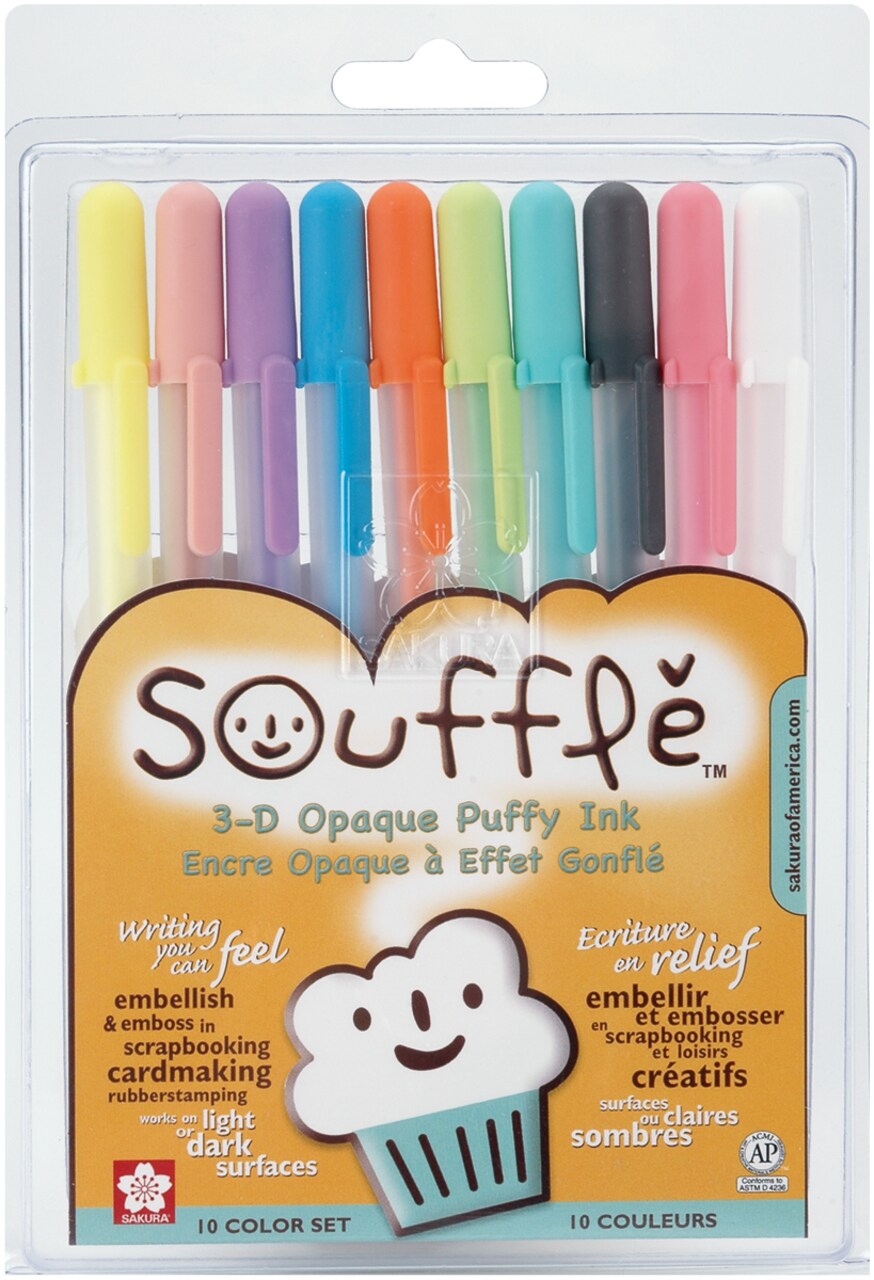 Sakura Gelly Roll Souffle Opaque Puffy Ink Pens 10/Pkg-Assorted Colors